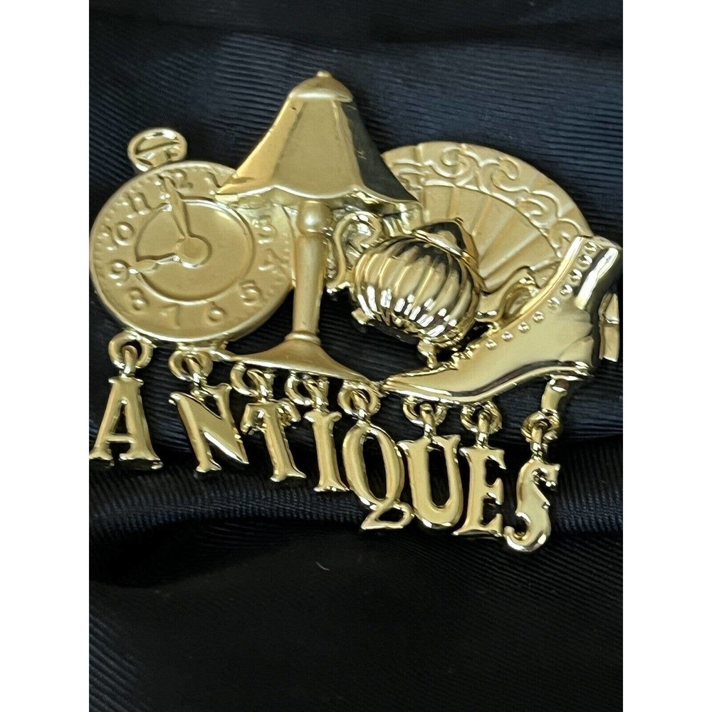 Vintage Antiques Brooch Pin Dangle Charm Letters Antiques By Ajc 2" X 2"